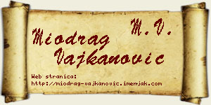 Miodrag Vajkanović vizit kartica